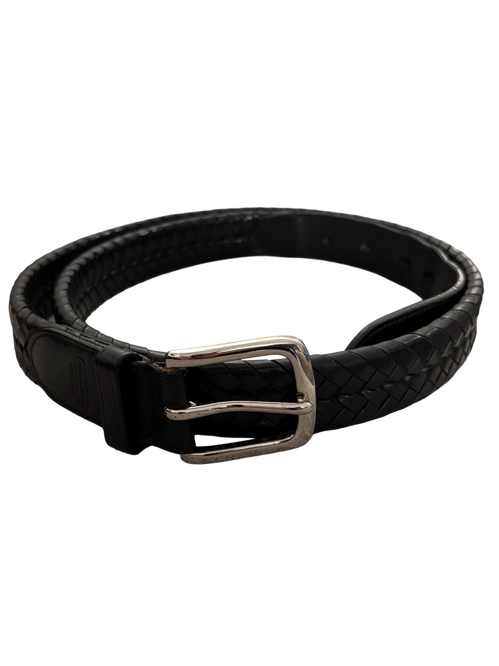 Vintage Coach Men’s Black Braided Leather Belt Size 38